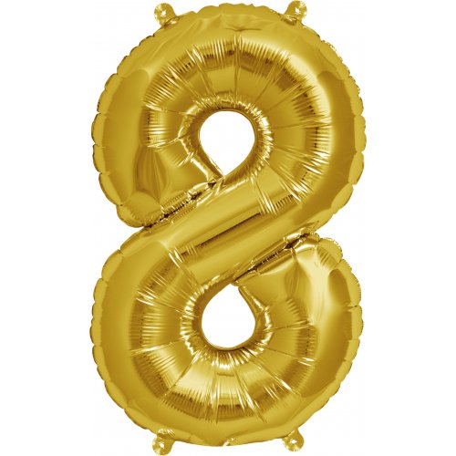 (image for) Gold Number 8 Foil Balloon (41cm) - Click Image to Close